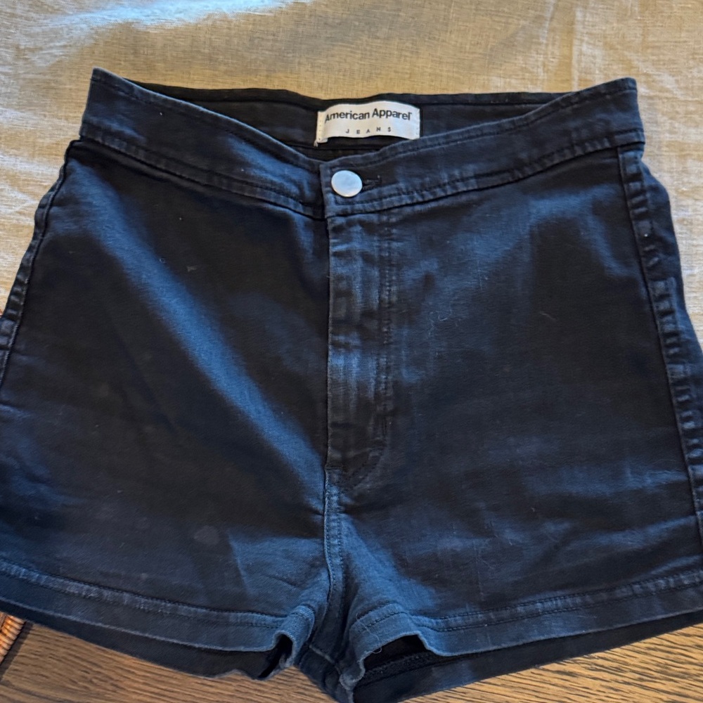 American Apparel Women's Dark Navy High Waist Shorts